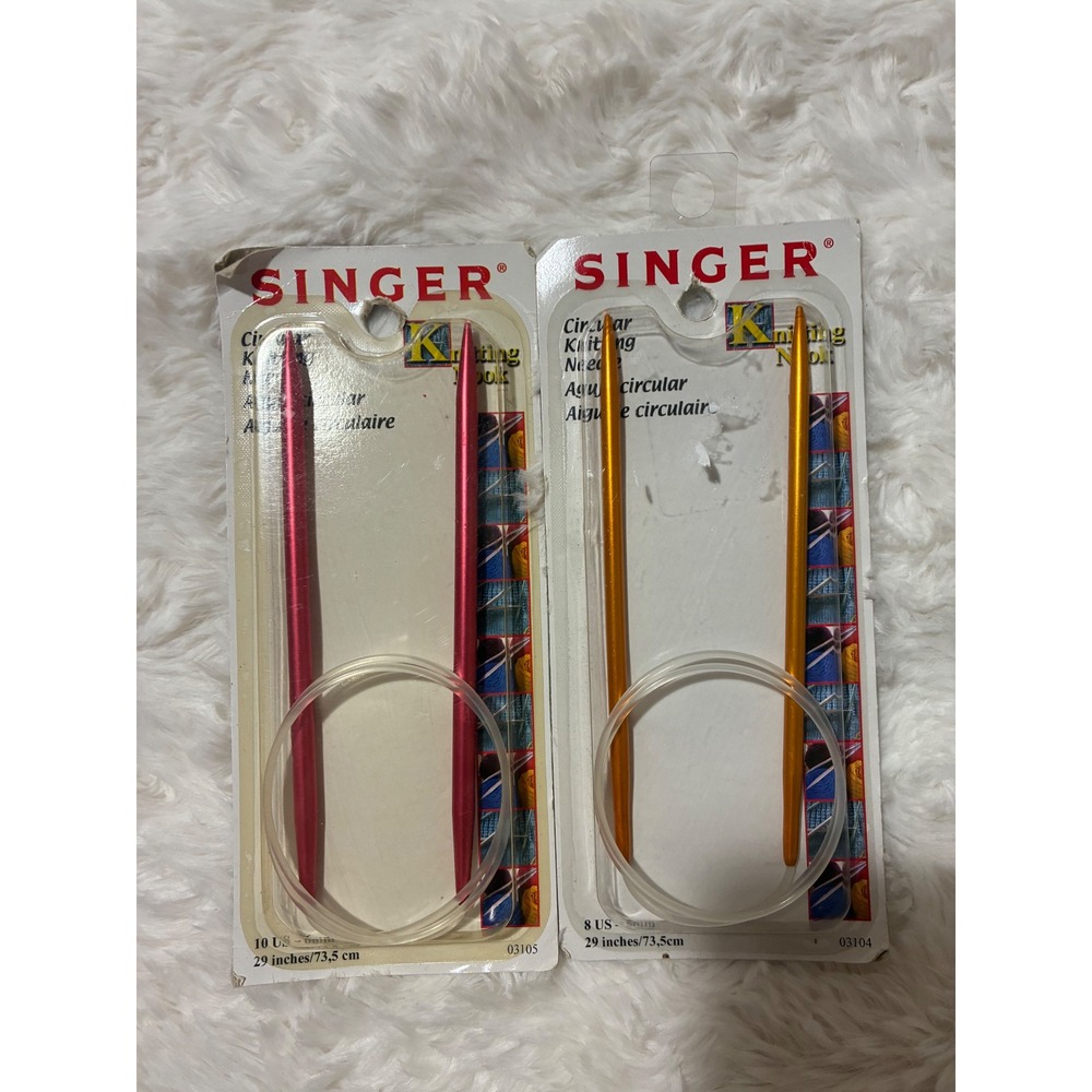 Singer Circular Knitting Needles Set Size 8 5mm and Size 10 6mm 29 Inch